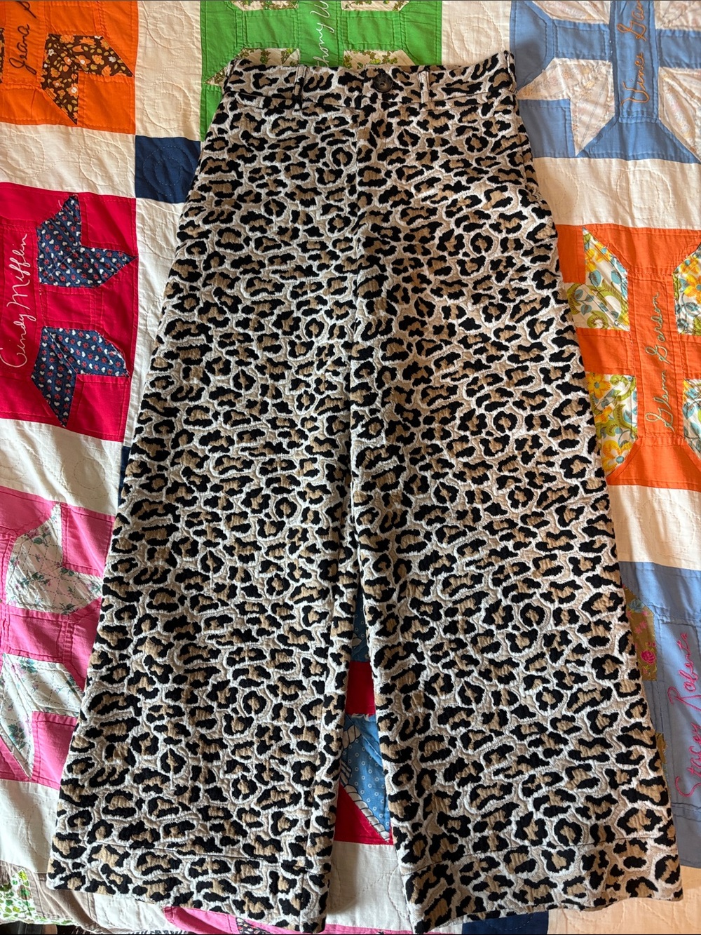Leopard Print Pajama Pants - Black & Cream